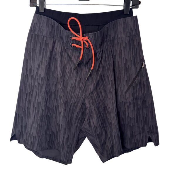 Lululemon men's black/grey abstract print El Current Board shorts size 36 - Picture 1 of 8